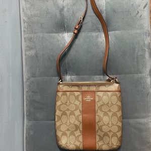 Coach brown leather crossbody purse